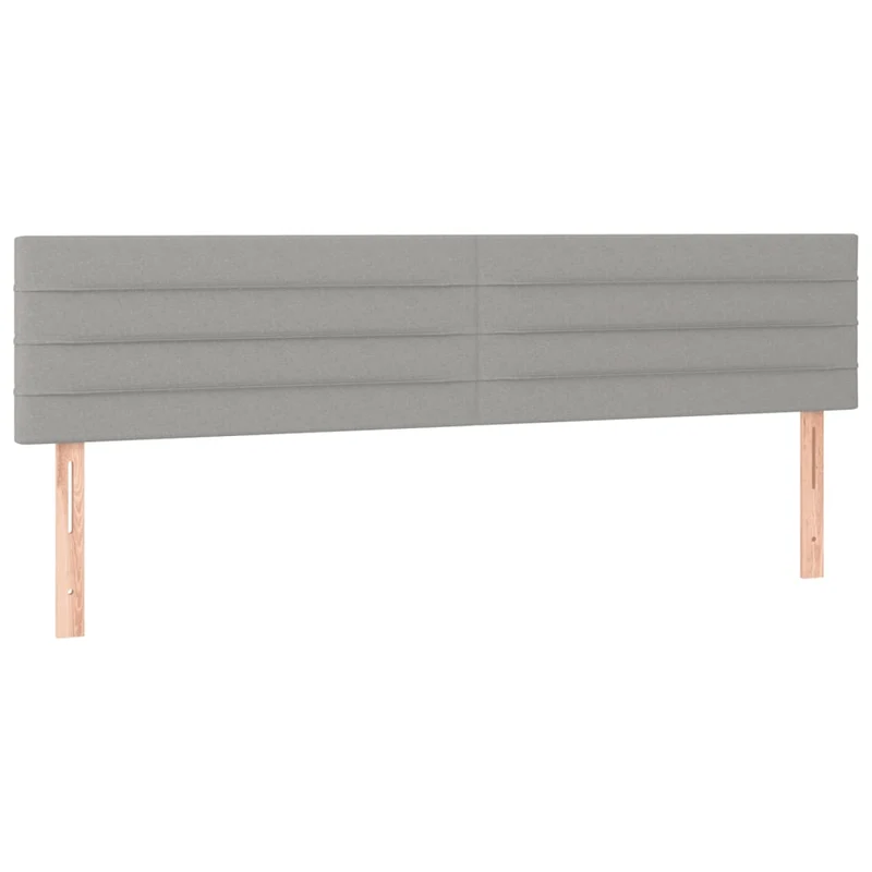 Tête de lit accessoire couchage chambre à coucher meuble à LED 200 x 5 x 78/88 cm tissu gris clair TDL0201319