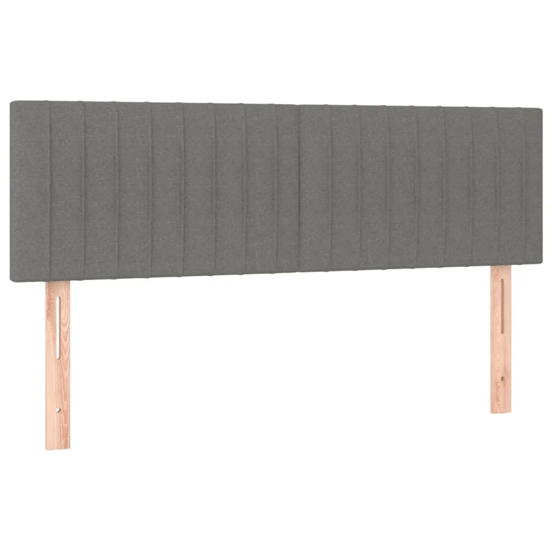 Tête de lit accessoire couchage chambre à coucher meuble 2 parties 72 x 5 x 78/88 cm tissu gris foncé TDL0206371