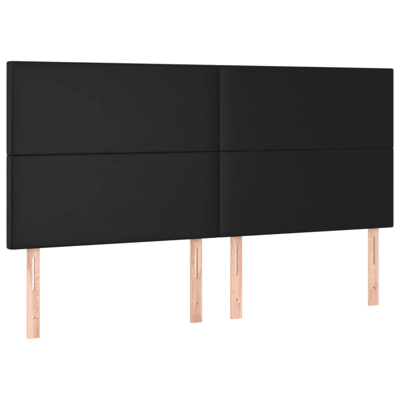 Tête de lit accessoire couchage chambre à coucher meuble 4 parties 100 x 5 x 78/88 cm synthétique noir TDL0205979