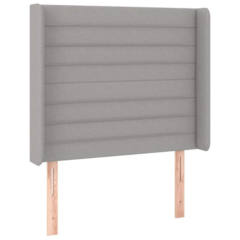 Tête de lit accessoire couchage chambre à coucher meuble avec rebord latéral 103 x 16 x 118/128 cm tissu gris clair TDL0205325