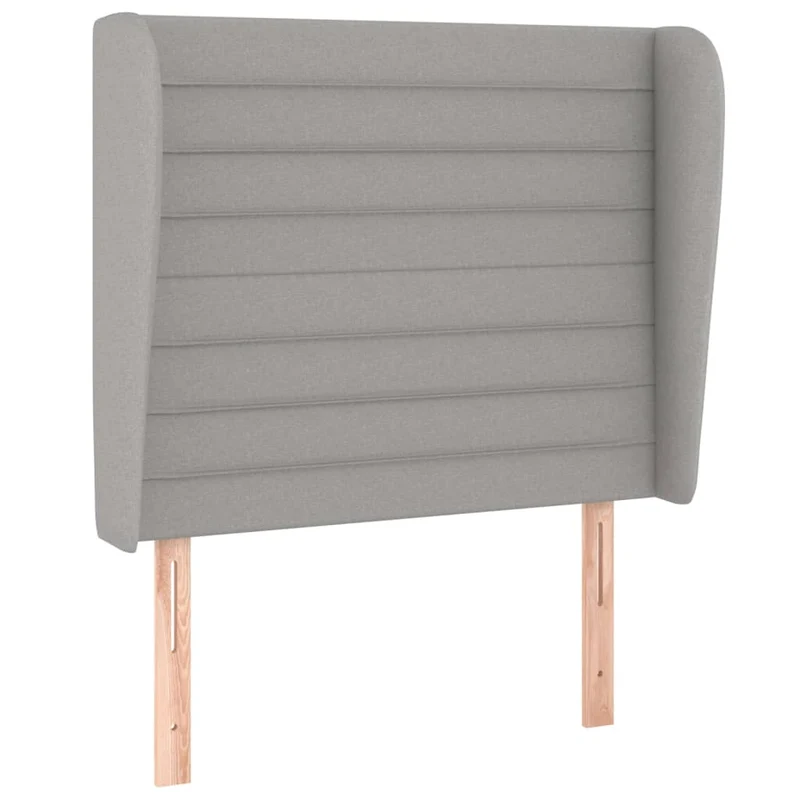 Tête de lit accessoire couchage chambre à coucher meuble avec rebord latéral 103 x 23 x 118/128 cm tissu gris clair TDL0205299