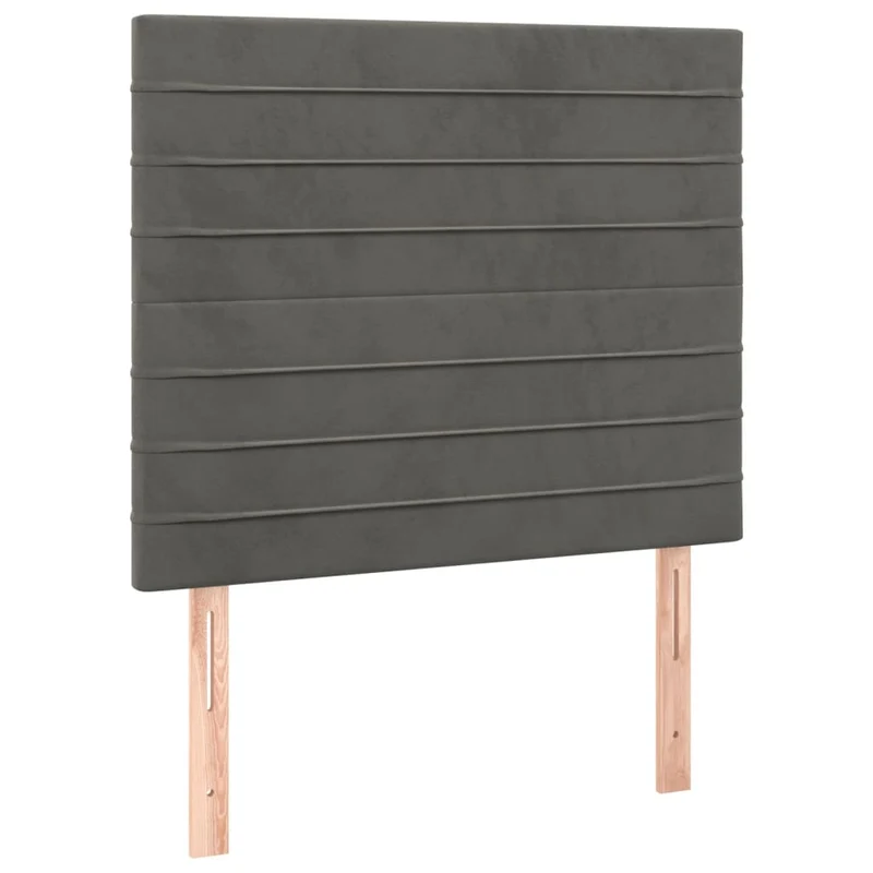 Tête de lit accessoire couchage chambre à coucher meuble à LED 100 x 5 x 118/128 cm tissu velours gris foncé TDL0201207