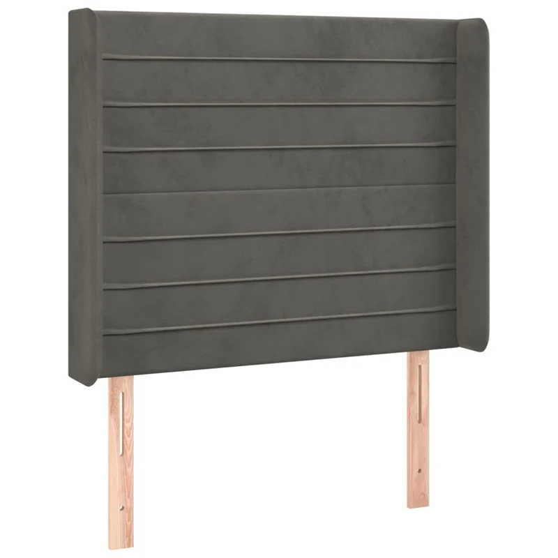 Tête de lit accessoire couchage chambre à coucher meuble à LED 103 x 16 x 118/128 cm tissu velours gris foncé TDL0201180
