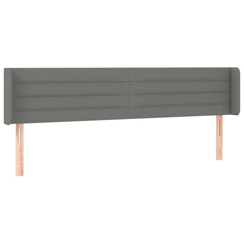 Tête de lit accessoire couchage chambre à coucher meuble à LED 163 x 16 x 78/88 cm tissu gris foncé TDL0201108