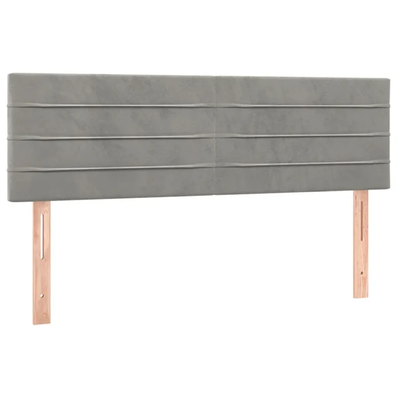 Tête de lit accessoire couchage chambre à coucher meuble 2 parties 72 x 5 x 78/88 cm tissu velours gris clair TDL0206424