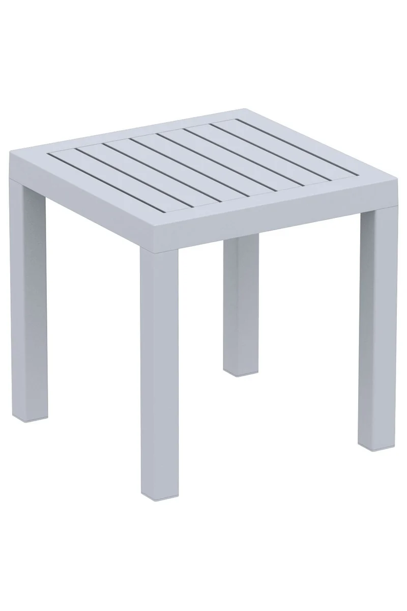 Petite table de jardin en plastique gris résistante aux intempéries 45x45x45 cm MDJ10201