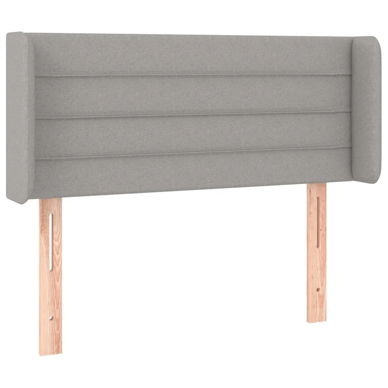 Tête de lit accessoire couchage chambre à coucher meuble avec rebord latéral 93 x 16 x 78/88 cm tissu gris clair TDL0205100