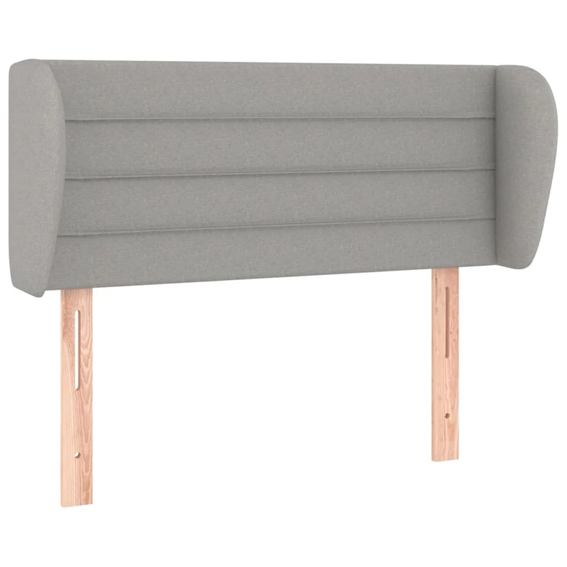 Tête de lit accessoire couchage chambre à coucher meuble avec rebord latéral 93 x 23 x 78/88 cm tissu gris clair TDL0205087