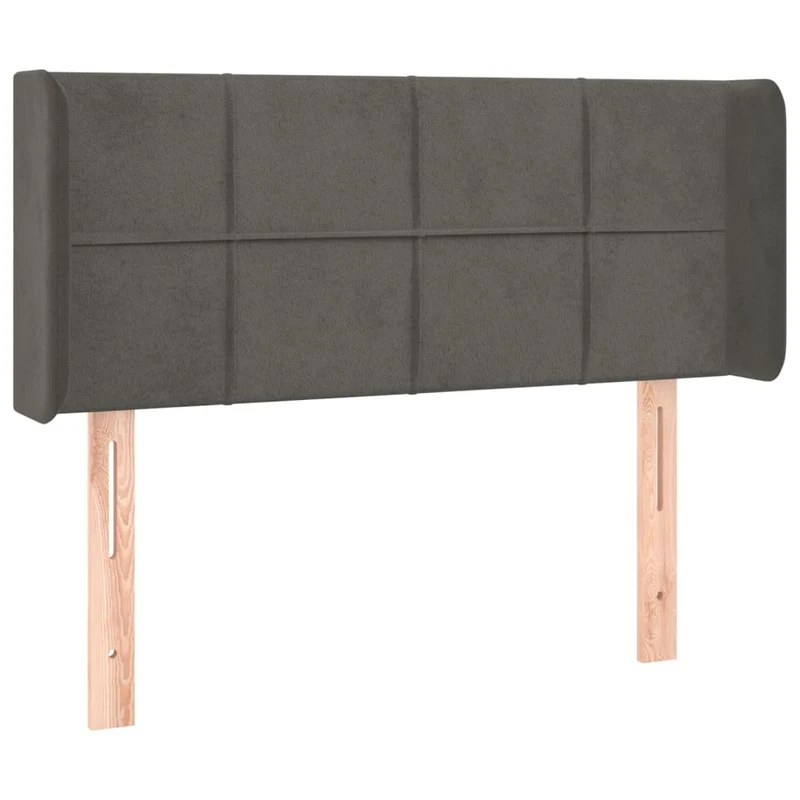 Tête de lit accessoire couchage chambre à coucher meuble à LED 103 x 16 x 78/88 cm tissu velours gris foncé TDL0201162
