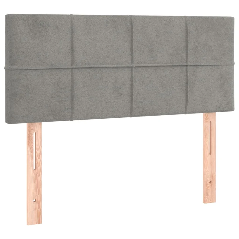 Tête de lit accessoire couchage chambre à coucher meuble à LED 90 x 5 x 78/88 cm tissu velours gris clair TDL0201231