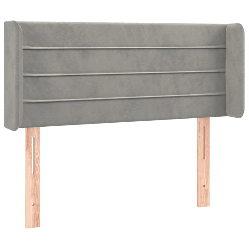 Tête de lit accessoire couchage chambre à coucher meuble à LED 83 x 16 x 78/88 cm tissu velours gris clair TDL0201245