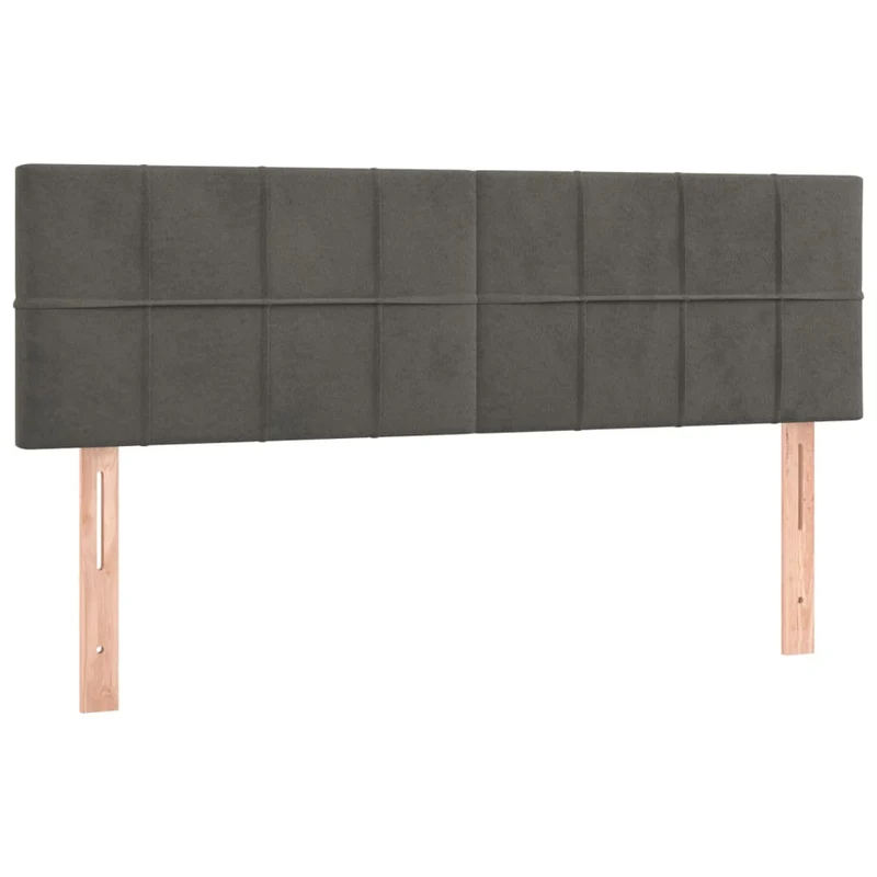 Tête de lit accessoire couchage chambre à coucher meuble à LED 144 x 5 x 78/88 cm tissu velours gris foncé TDL0201147
