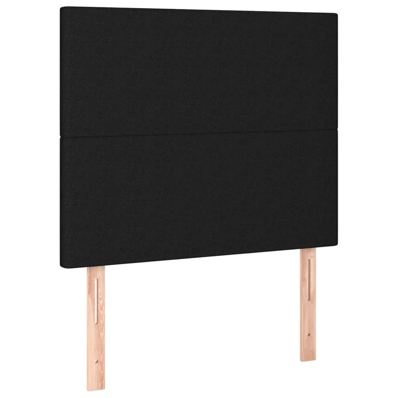 Tête de lit accessoire couchage chambre à coucher meuble 2 parties 80 x 5 x 78/88 cm tissu noir TDL0206244