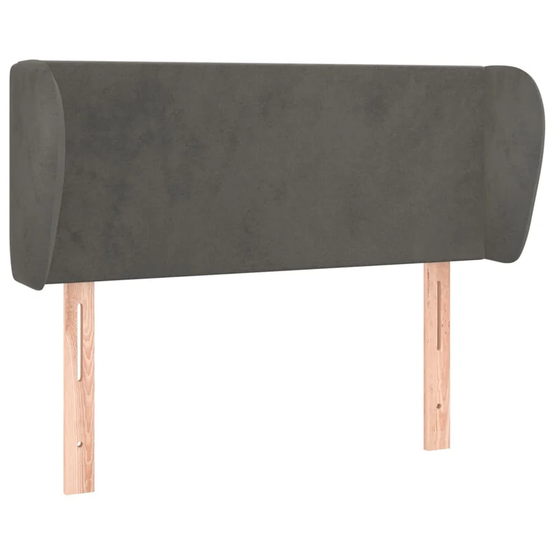 Tête de lit accessoire couchage chambre à coucher meuble avec rebord latéral 93 x 23 x 78/88 cm tissu velours gris foncé TDL0204838