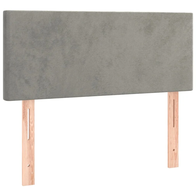 Tête de lit accessoire couchage chambre à coucher meuble 90 x 5 x 78/88 cm tissu velours gris clair TDL0203199