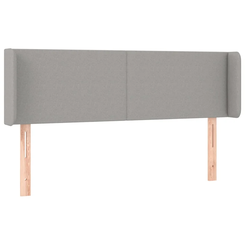 Tête de lit accessoire couchage chambre à coucher meuble à LED 147 x 16 x 78/88 cm tissu gris clair TDL0201380