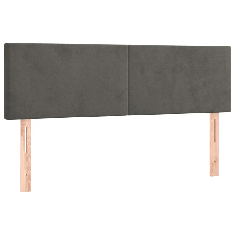 Tête de lit accessoire couchage chambre à coucher meuble à LED 144 x 5 x 78/88 cm tissu velours gris foncé TDL0201150