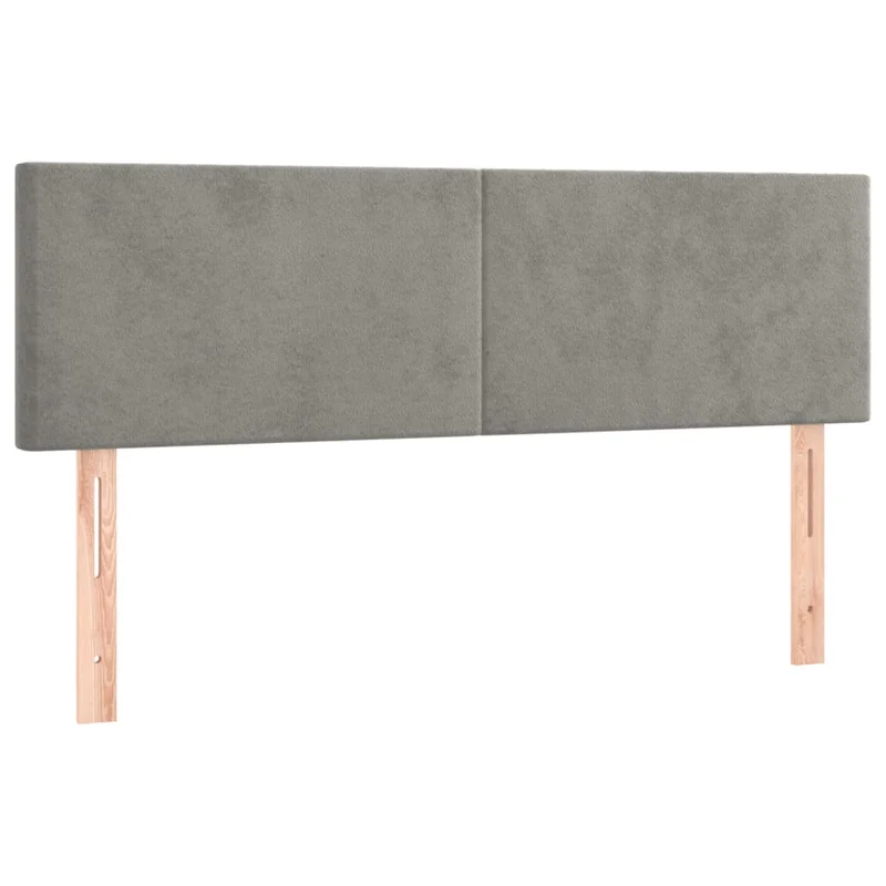 Tête de lit accessoire couchage chambre à coucher meuble 2 parties 72 x 5 x 78/88 cm tissu velours gris clair TDL0206427