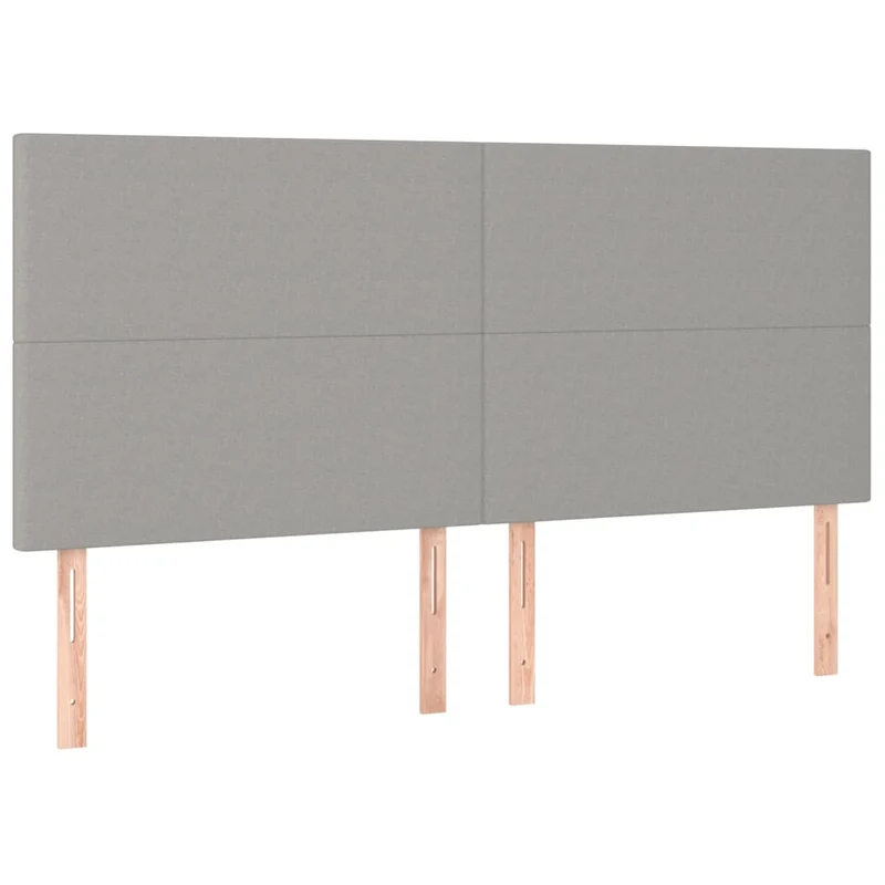 Tête de lit accessoire couchage chambre à coucher meuble 4 parties 100 x 5 x 78/88 cm tissu gris clair TDL0206046