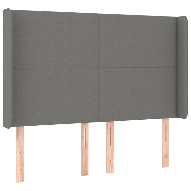 Tête de lit accessoire couchage chambre à coucher meuble à LED 147 x 16 x 118/128 cm tissu gris foncé TDL0201140