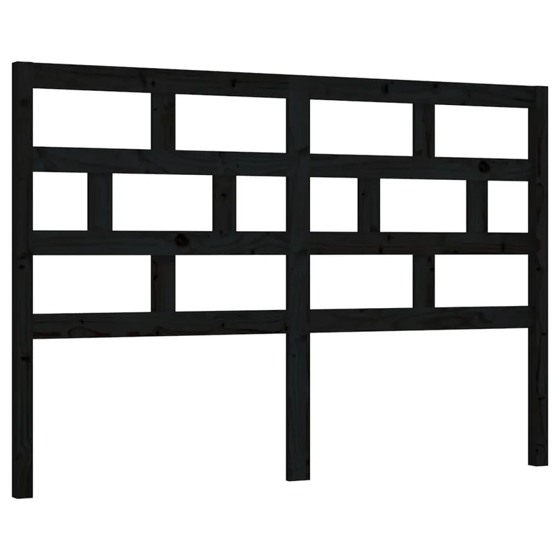 Tête de lit accessoire couchage chambre à coucher meuble 141 x 4 x 100 cm bois de pin noir TDL0202298