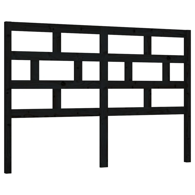 Tête de lit accessoire couchage chambre à coucher meuble 126 x 4 x 100 cm bois de pin noir TDL0202336
