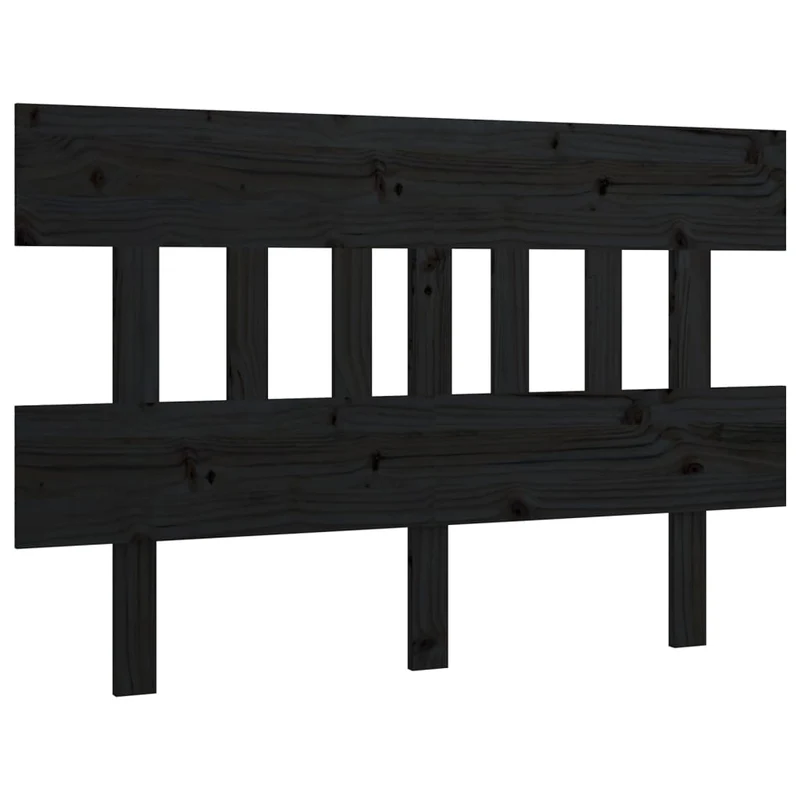 Tête de lit accessoire couchage chambre à coucher meuble 143,5 x 3 x 81 cm bois de pin noir TDL0202295