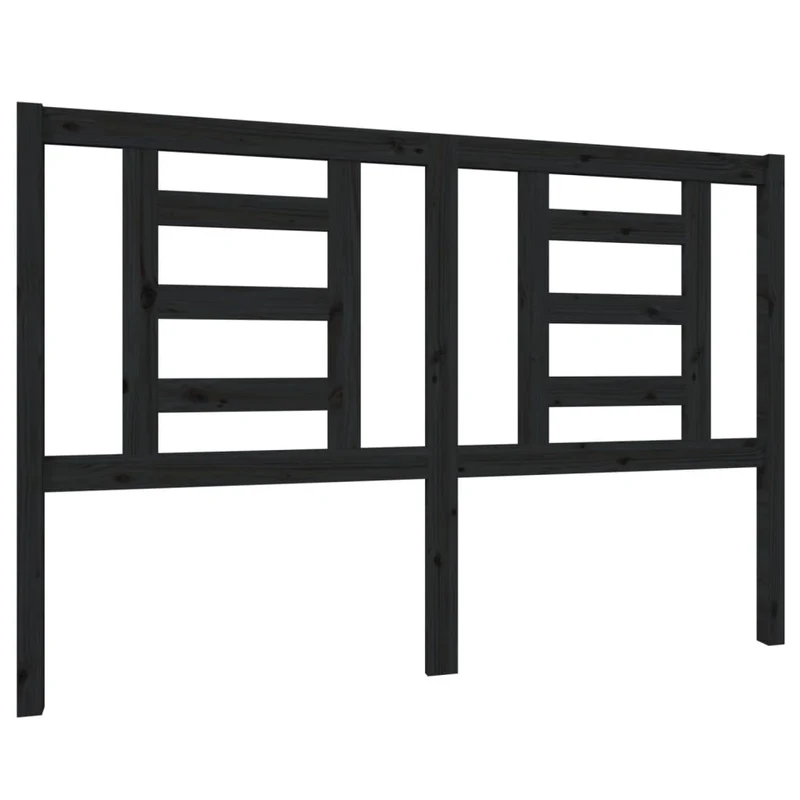 Tête de lit accessoire couchage chambre à coucher meuble 146 x 4 x 100 cm bois de pin noir TDL0202278