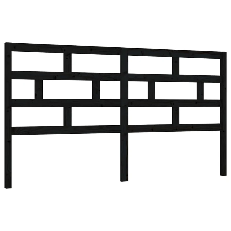 Tête de lit accessoire couchage chambre à coucher meuble 206 x 4 x 100 cm bois de pin noir TDL0202148