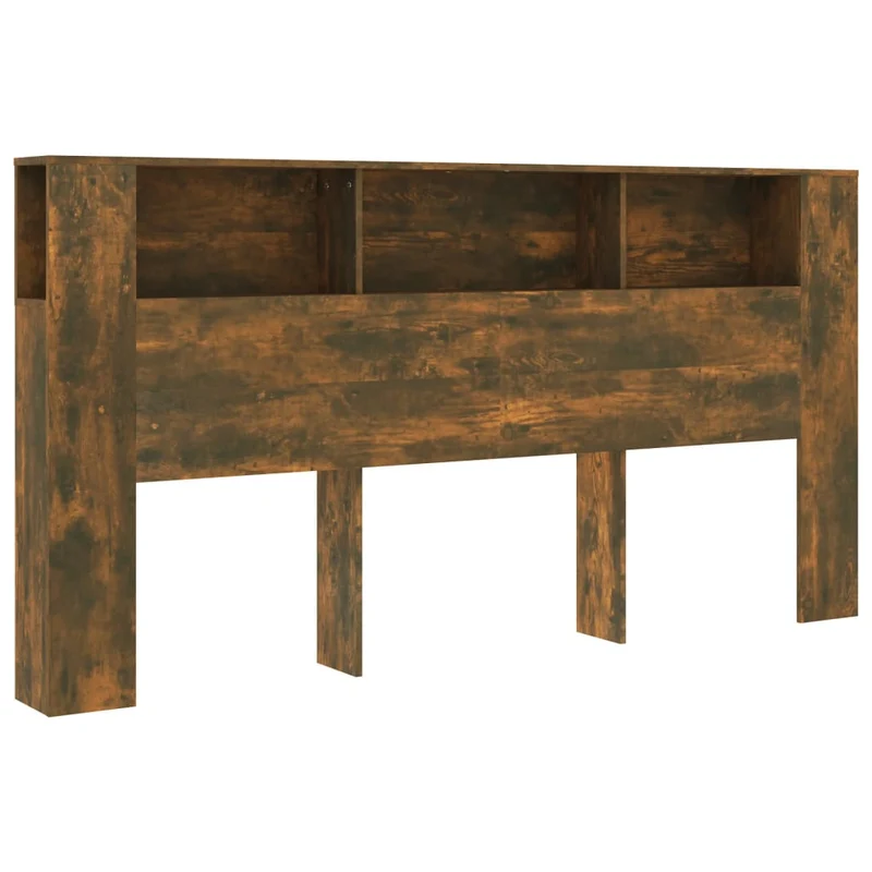 Tête de lit avec rangement accessoire de lit table de chevet étagère 200 x 18,5 x 104,5 cm MDF marron TDL0200072