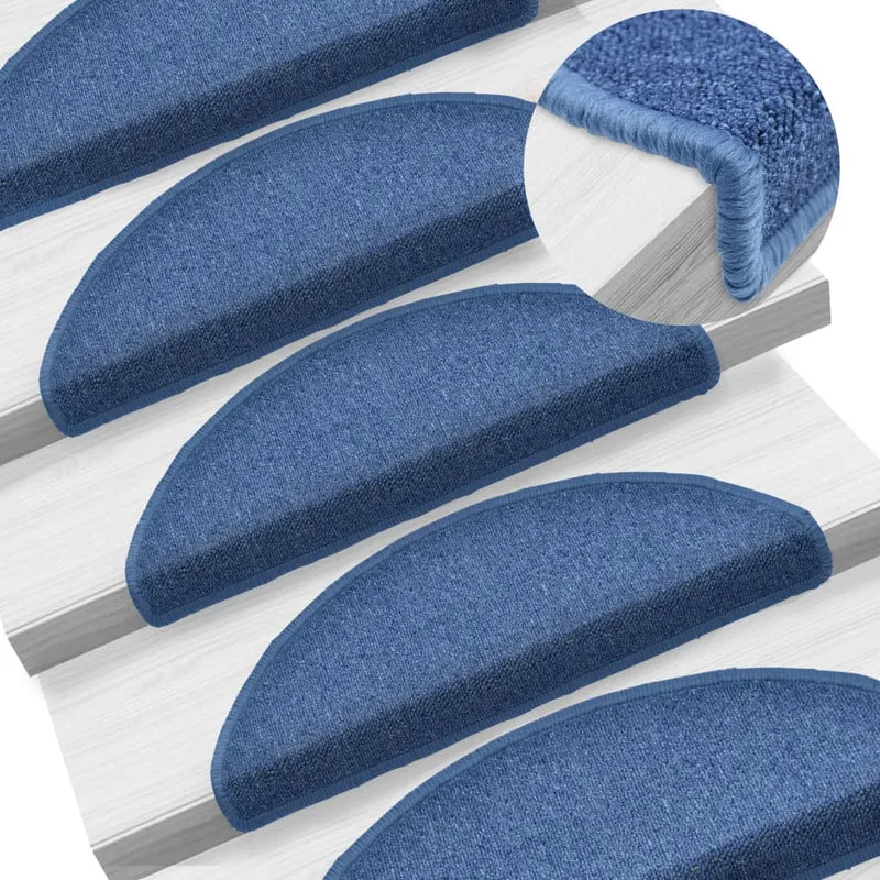 Tapis d'escalier 15 pièces Bleu 65x24x4 cm DEC023559