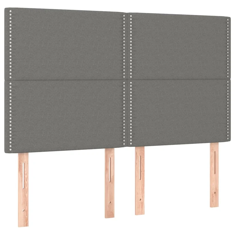 Tête de lit accessoire couchage chambre à coucher meuble à LED 144 x 5 x 118/128 cm tissu gris foncé TDL0201159