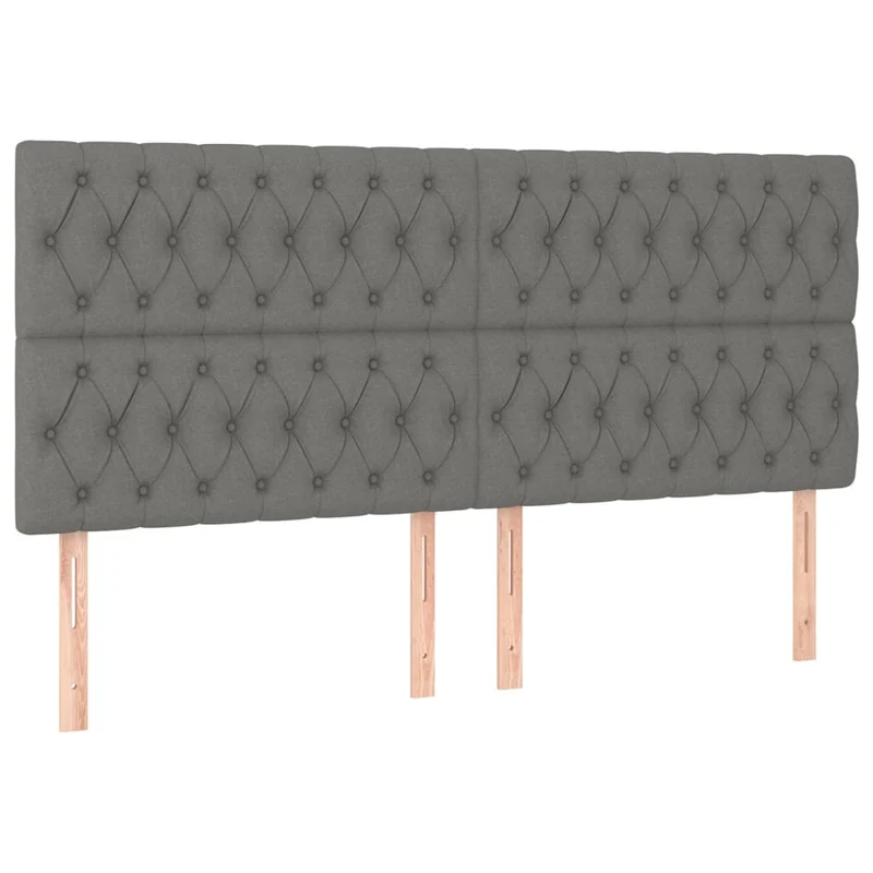 Tête de lit accessoire couchage chambre à coucher meuble à LED 200 x 7 x 118/128 cm tissu gris foncé TDL0201070