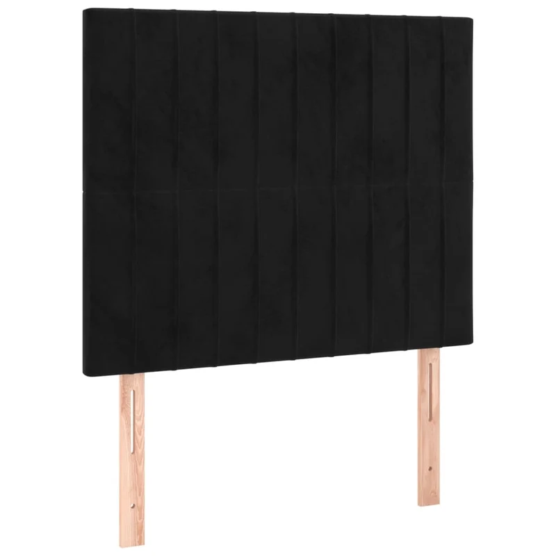 Tête de lit accessoire couchage chambre à coucher meuble à LED 100 x 5 x 118/128 cm tissu velours noir TDL0200760