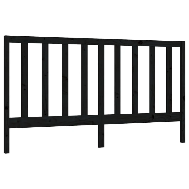 Tête de lit accessoire couchage chambre à coucher meuble 186 x 4 x 100 cm bois de pin noir TDL0202180