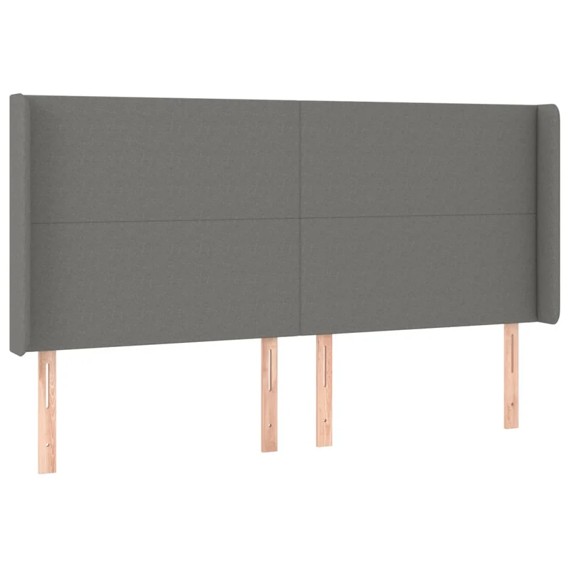 Tête de lit accessoire couchage chambre à coucher meuble à LED 203 x 16 x 118/128 cm tissu gris foncé TDL0201067