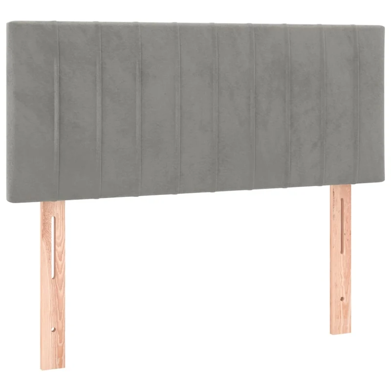 Tête de lit accessoire couchage chambre à coucher meuble 100 x 5 x 78/88 cm tissu velours gris clair TDL0203228