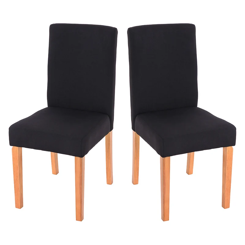 Lot de 2 chaises de salle à manger cuisine en tissu gris anthracite pieds en bois clair design moderne 04_0002082