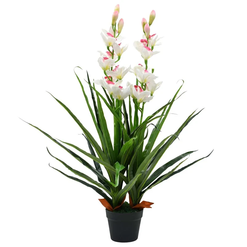 Plante artificielle orchidée cymbidium avec pot 100 cm vert DEC021948
