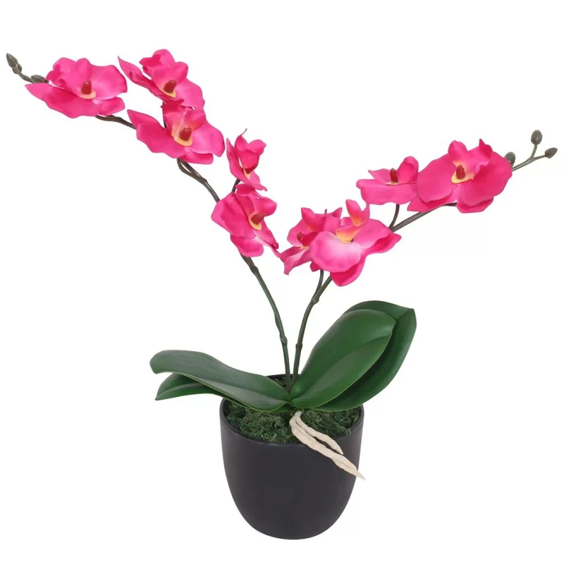 Plante artificielle avec pot orchidée 30 cm rouge DEC021902