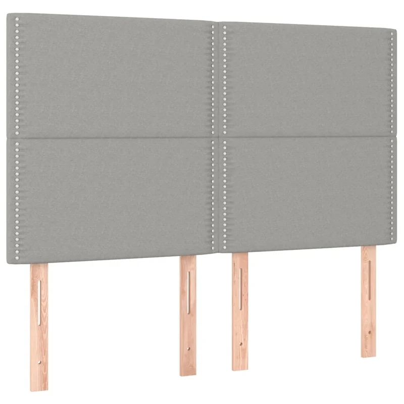 Tête de lit accessoire couchage chambre à coucher meuble à LED 144 x 5 x 118/128 cm tissu gris clair TDL0201409