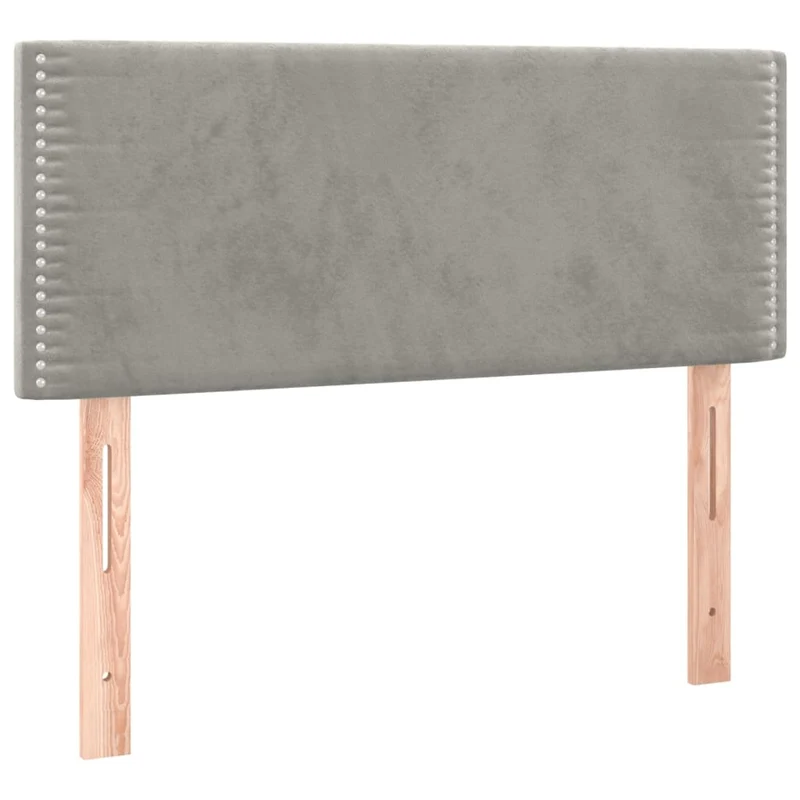 Tête de lit accessoire couchage chambre à coucher meuble à LED 100 x 5 x 78/88 cm tissu velours gris clair TDL0201445
