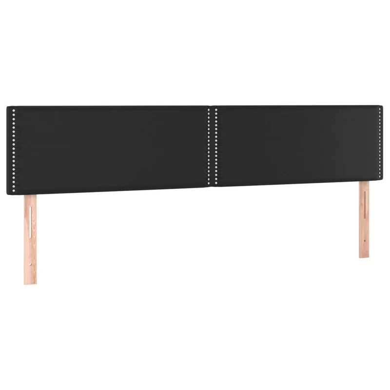 Tête de lit accessoire couchage chambre à coucher meuble à LED 200 x 5 x 78/88 cm synthétique noir TDL0200628