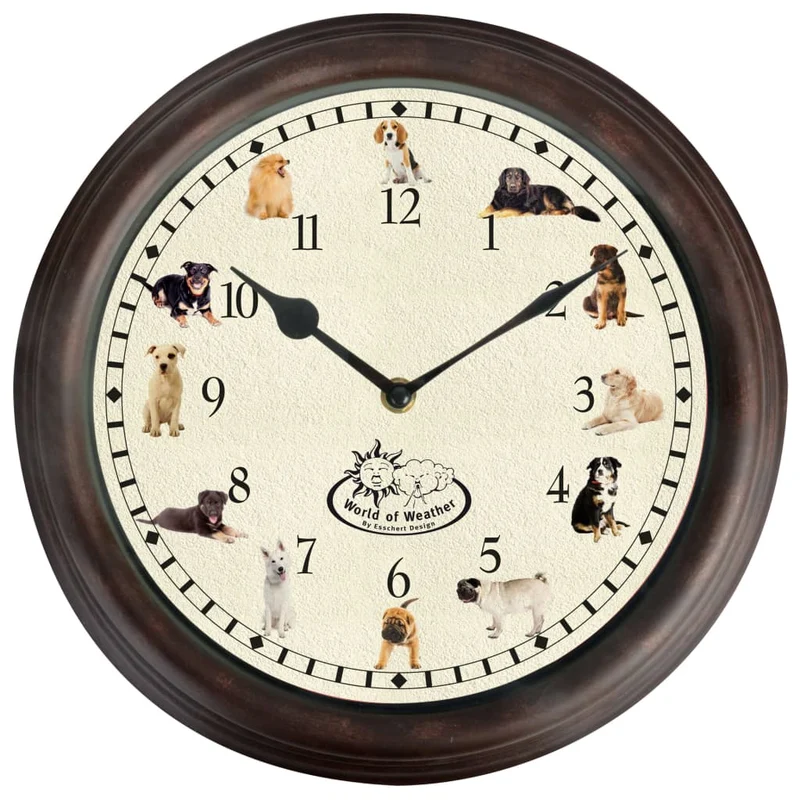 Horloge murale avec sons de chien 30 x 4,6 cm DEC022248