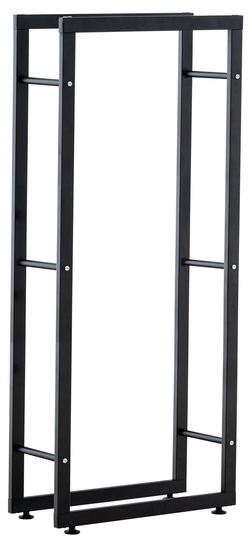 Range-bûches étagère support bois de cheminée 25x60x125 cm métal mat noir DEC10030