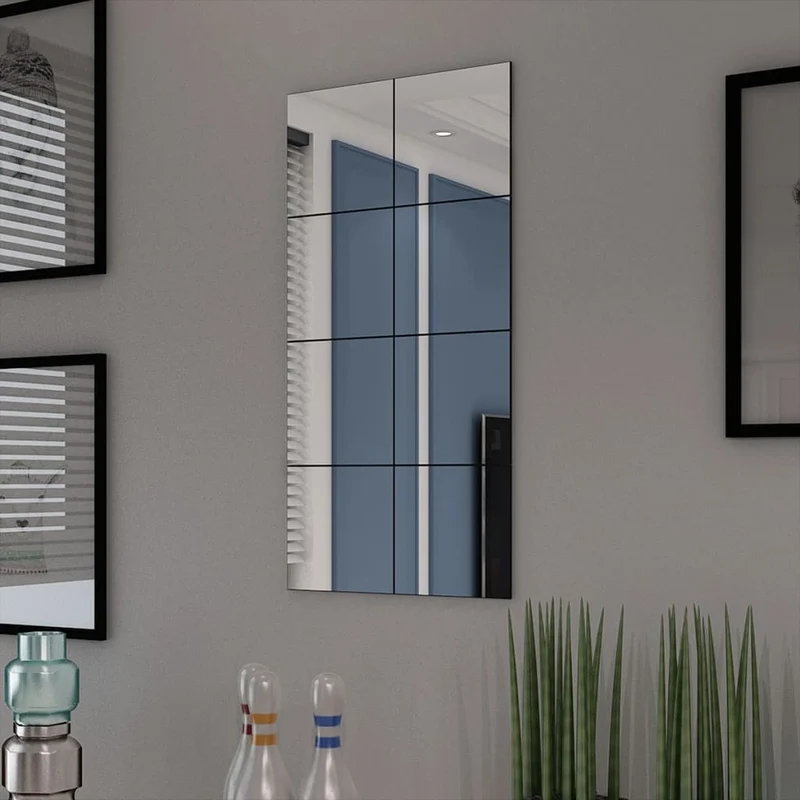 Set de 8 carreaux de miroir avec bandes adhésives DEC022647