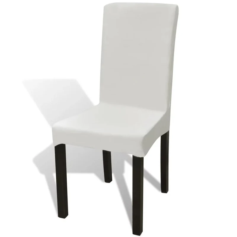 6 housses de chaise dos droit extensibles crème DEC022290
