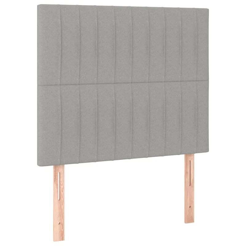 Tête de lit accessoire couchage chambre à coucher meuble à LED 90 x 5 x 118/128 cm tissu gris clair TDL0201243