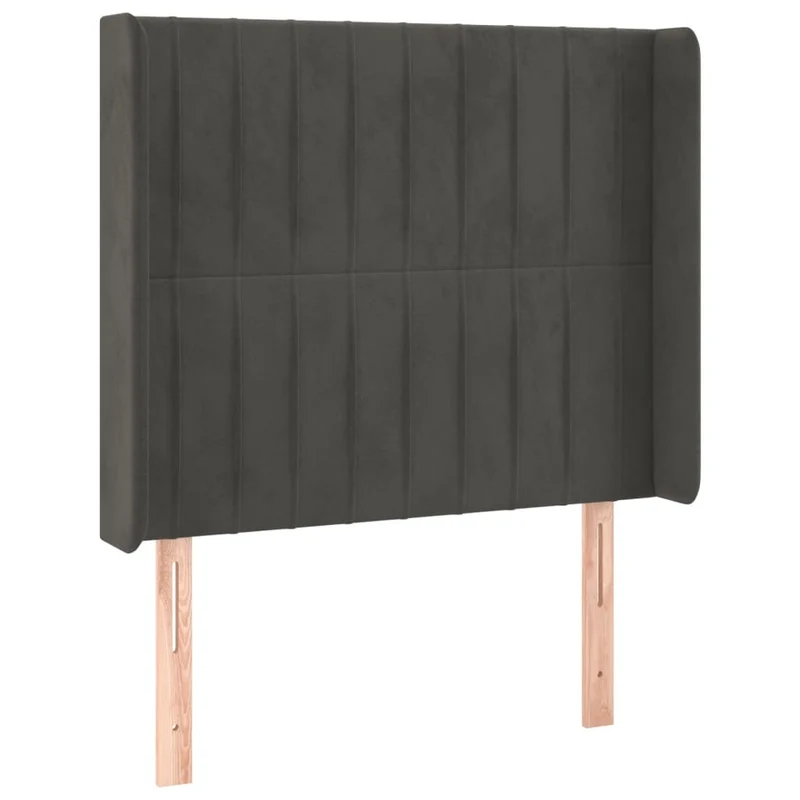 Tête de lit accessoire couchage chambre à coucher meuble à LED 103 x 16 x 118/128 cm tissu velours gris foncé TDL0201181