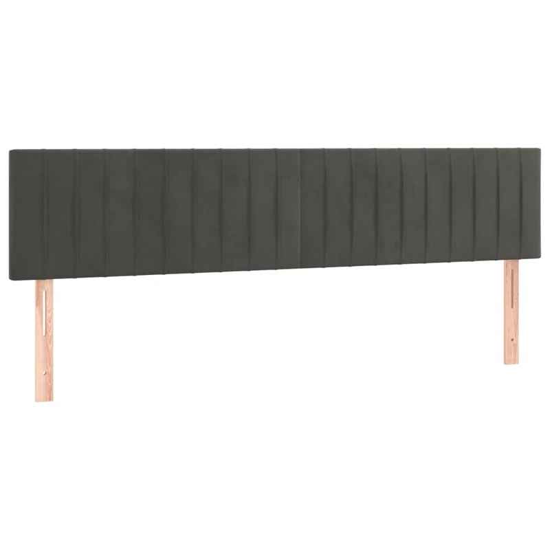 Tête de lit accessoire couchage chambre à coucher meuble à LED 200 x 5 x 78/88 cm tissu velours gris foncé TDL0201076